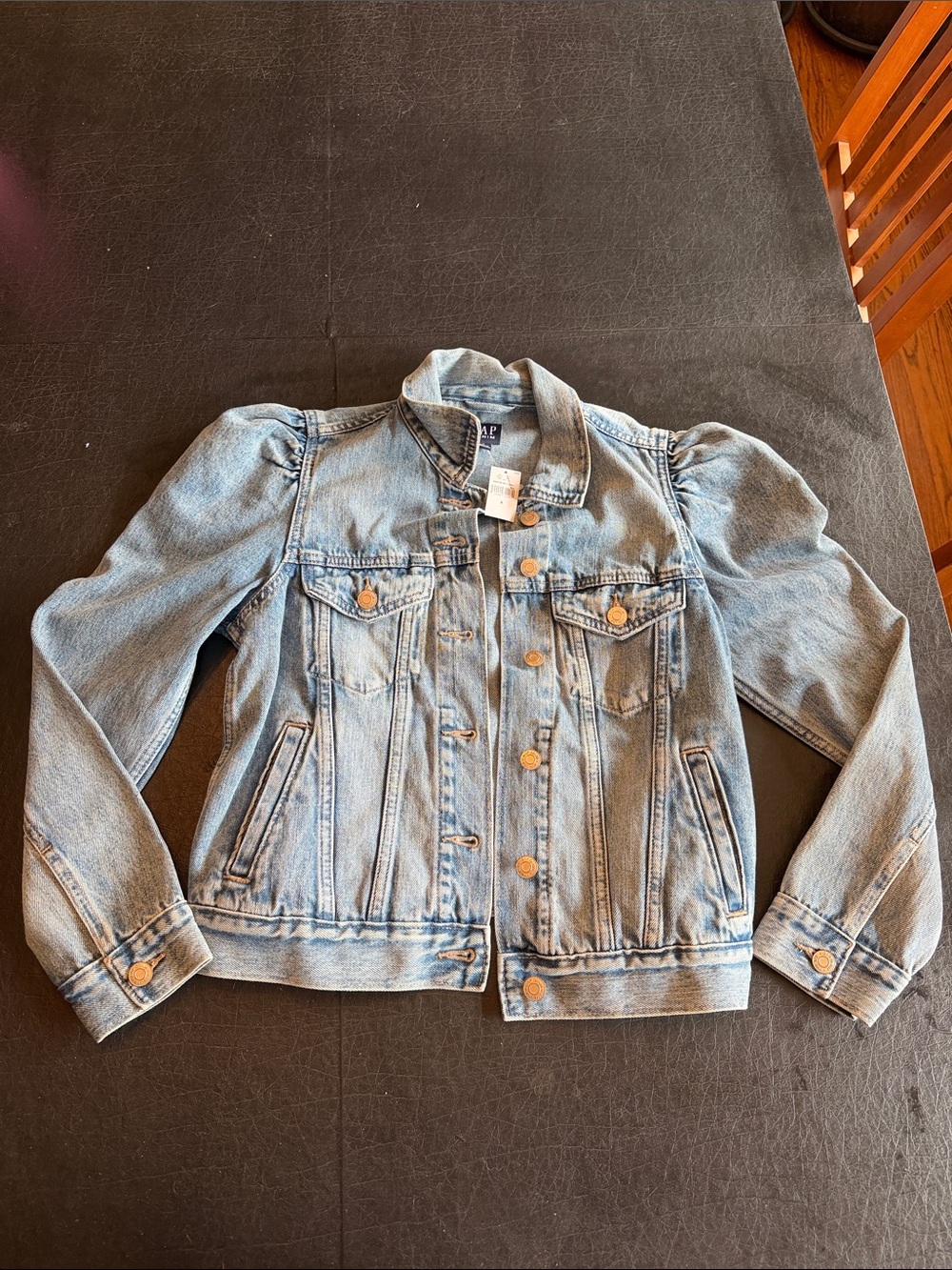 Denim Puff-Sleeve Jacket